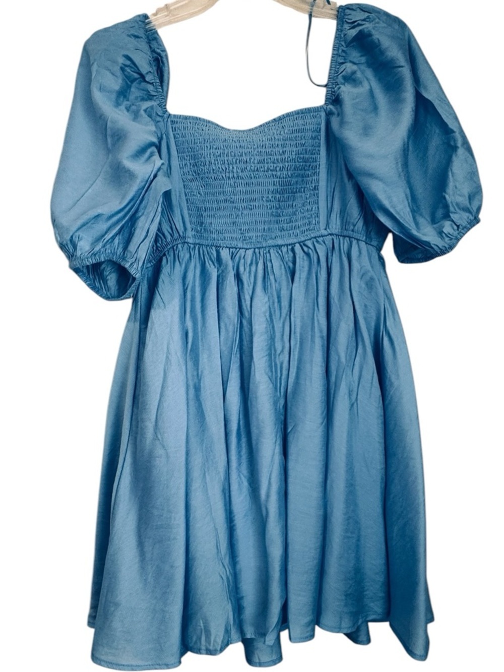 Blu Pepper Sky Blue Puff-Sleeve Mini Dress NWT - Picture 3 of 6
